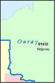 OURAY County, CO ZIP Code Map