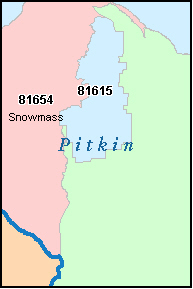 PITKIN County, Colorado Digital ZIP Code Map