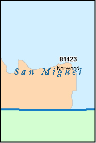 SAN MIGUEL County, CO ZIP Code Map