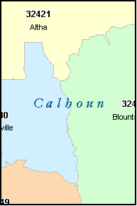 CALHOUN County, FL ZIP Code Map