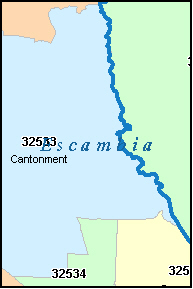 ESCAMBIA County, FL ZIP Code Map