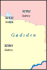 GADSDEN County, FL ZIP Code Map
