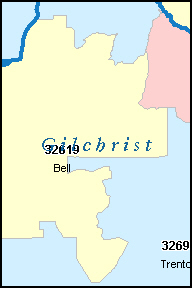 GILCHRIST County, FL ZIP Code Map