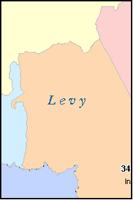 LEVY County, FL ZIP Code Map