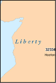 LIBERTY County, FL ZIP Code Map