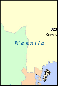 WAKULLA County, FL ZIP Code Map