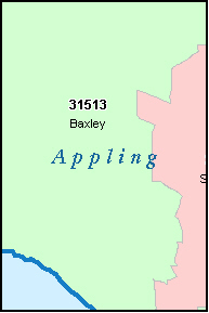 APPLING County, GA ZIP Code Map