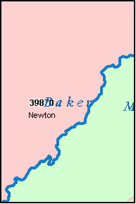 BAKER County, GA ZIP Code Map