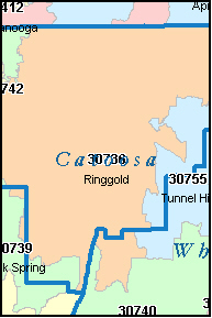 CATOOSA County, GA ZIP Code Map