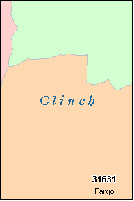 CLINCH County, GA ZIP Code Map