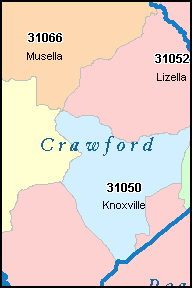 KNOXVILLE Georgia, GA ZIP Code Map Downloads