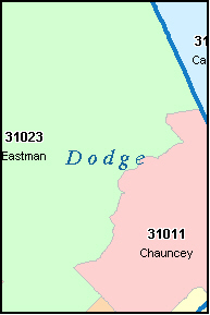 DODGE County, GA ZIP Code Map
