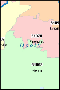 DOOLY County, GA ZIP Code Map