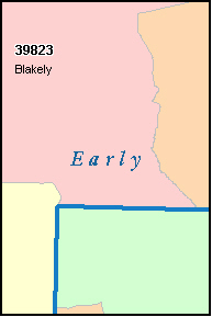 EARLY County, GA ZIP Code Map