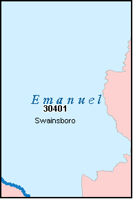 EMANUEL County, GA ZIP Code Map