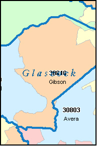 GLASCOCK County, GA ZIP Code Map