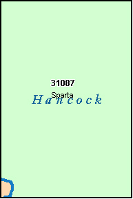 HANCOCK County, GA ZIP Code Map