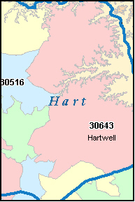 HART County, Georgia Digital ZIP Code Map HART County, Georgia Digital ZIP Code Map