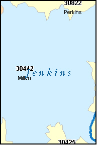 JENKINS County, GA ZIP Code Map