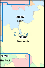 LAMAR County, Georgia Digital ZIP Code Map