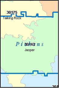 PICKENS County, GA ZIP Code Map