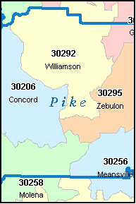 PIKE County, GA ZIP Code Map