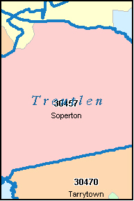 TREUTLEN County, GA ZIP Code Map
