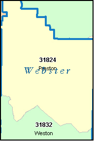 WEBSTER County, GA ZIP Code Map