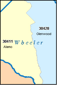 WHEELER County, GA ZIP Code Map