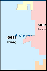 ADAMS County, IA ZIP Code Map