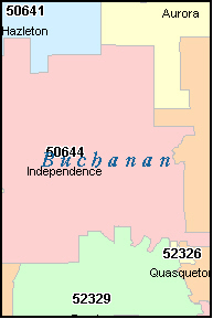BUCHANAN County, IA ZIP Code Map