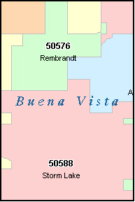 BUENA VISTA County, IA ZIP Code Map