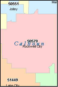 CALHOUN County, IA ZIP Code Map