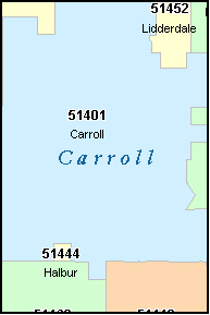 CARROLL County, IA ZIP Code Map