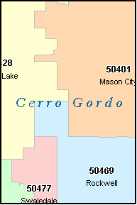 CERRO GORDO County, IA ZIP Code Map