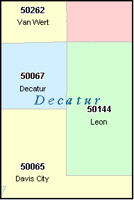 DECATUR County, IA ZIP Code Map