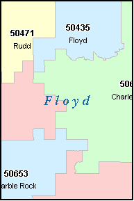 FLOYD County, IA ZIP Code Map