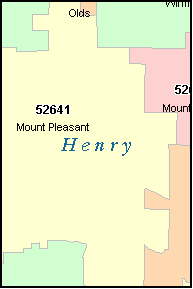 HENRY County, IA ZIP Code Map