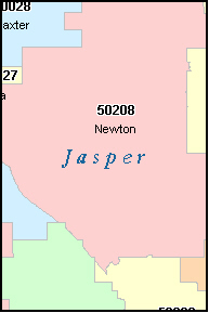 JASPER County, IA ZIP Code Map