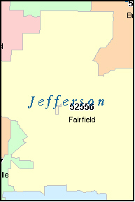 FAIRFIELD Iowa, IA ZIP Code Map