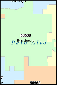 PALO ALTO County, Iowa Digital ZIP Code Map