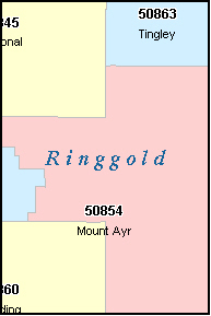 RINGGOLD County, IA ZIP Code Map