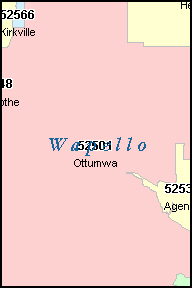 WAPELLO County, IA ZIP Code Map