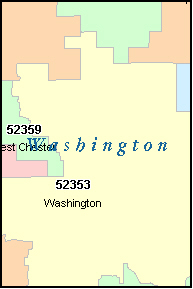 WASHINGTON County, IA ZIP Code Map