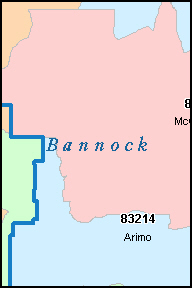 BANNOCK County, ID ZIP Code Map