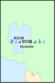 BEAR LAKE County, ID ZIP Code Map
