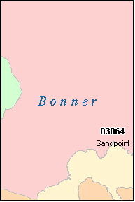 BONNER County, ID ZIP Code Map