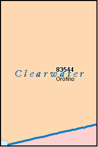 CLEARWATER County, ID ZIP Code Map
