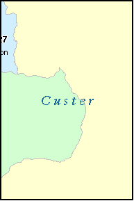 CUSTER County, ID ZIP Code Map