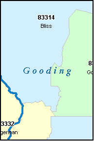 GOODING County, ID ZIP Code Map